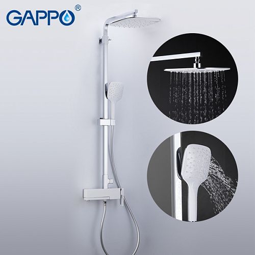 Душевая система со смесителем Gappo G2417-8 белый/хром