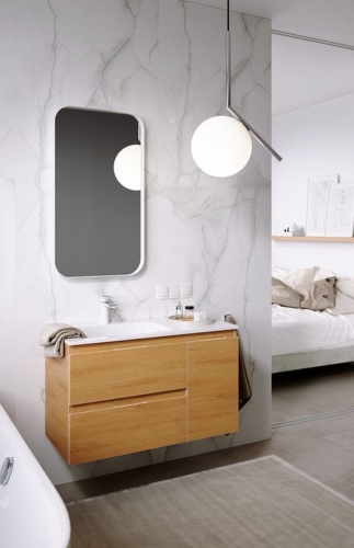 Зеркало Aqwella ACCENT 50*90 в белой раме фото 2