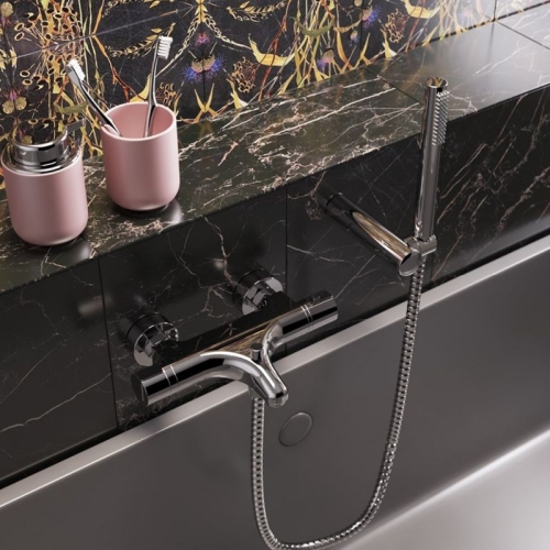 Смеситель для ванны Paini Arena c термостатом и аксессуаром 92CR105THKM фото 2