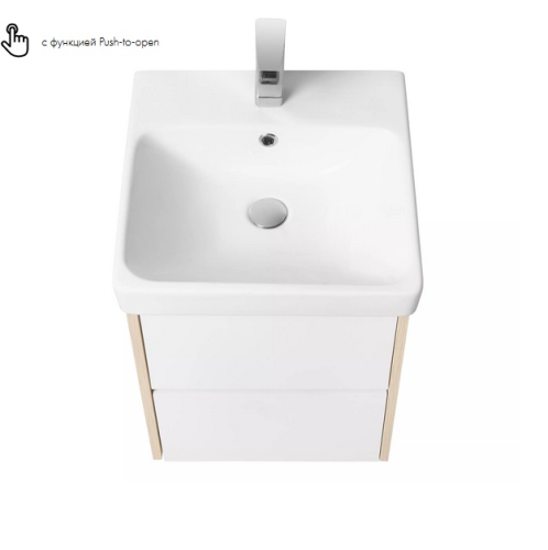 Тумба с раковиной Aquaton Сканди 45, 55, 70, 80, 90 Белый Глянцевый/Дуб Верона фото 2