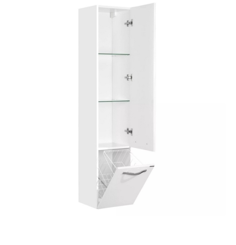 Шкаф-колонна подвесная Aquaton Ария 34 Белый Глянцевый фото 2