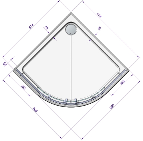 Поддон акриловый Radomir Смарт 90*90 фото 2