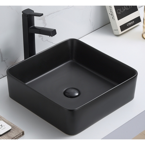Раковина накладная Azario AZ-7050DMB 415*415*135 черная матовая фото 2