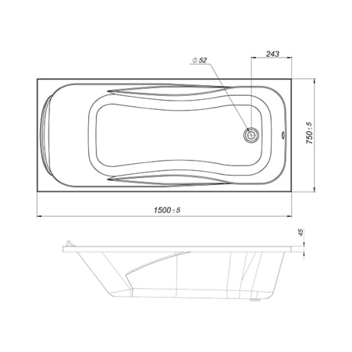Ванна акриловая Mirsant Азов 150*75, 160*75, 170*75, 180*80 фото 3