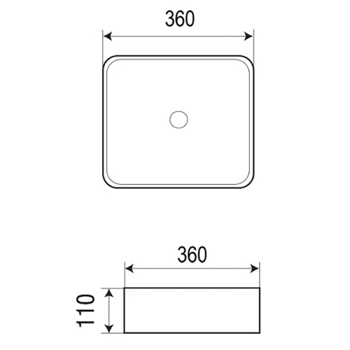 Раковина накладная Azario AZ-2179-S-MB 360*360*110 черная матовая фото 3