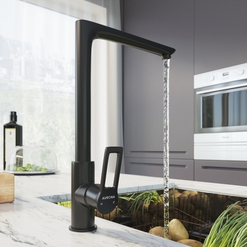 Смеситель для кухни Avrora Elite AV3221 черный матовый фото 4