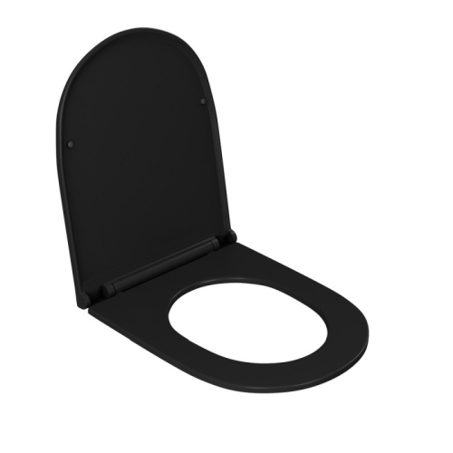 Унитаз подвесной безободковый D&K Matrix DT1396025 черный с сидением микролифт фото 9
