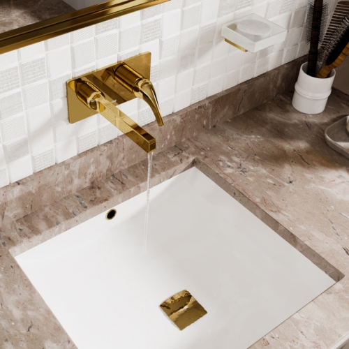 Смеситель для умывальника Wasserkraft Sauer 7130 встраиваемый, глянцевое золото фото 2