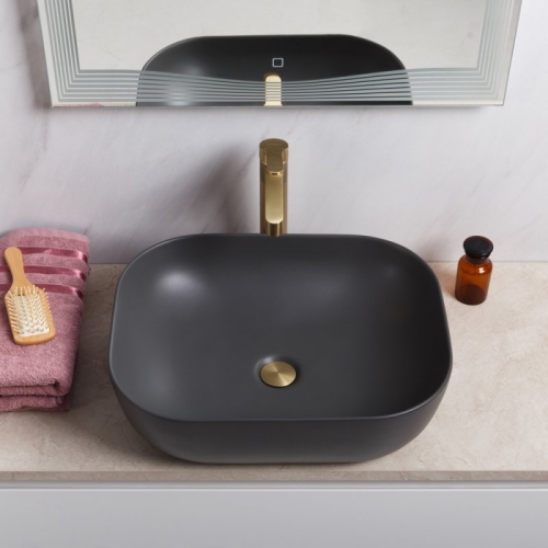 Раковина накладная Belbagno BB1302-H311 500х400х140мм, серый матовый фото 2