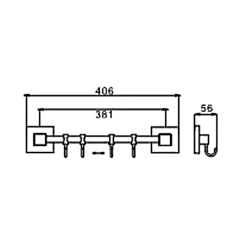 Держатель с 4-мя крючками Haiba HB8615-4 хром фото 2