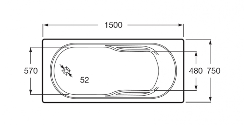Ванна акриловая Roca Genova-N 150, 160*75 фото 4