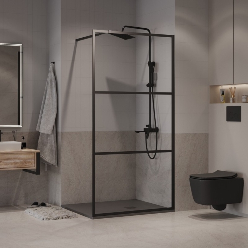 Душевая перегородка Niagara Nova NG-688-90BLACK 90*195, профиль черный