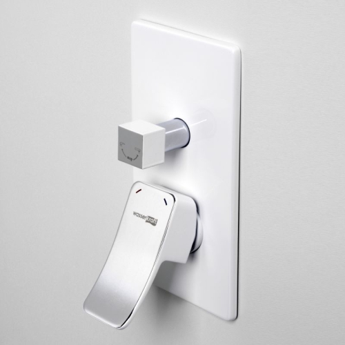 Встроенный смеситель для ванны на 2 положения Wasserkraft Aller 10641WHITE белый-хром фото 2