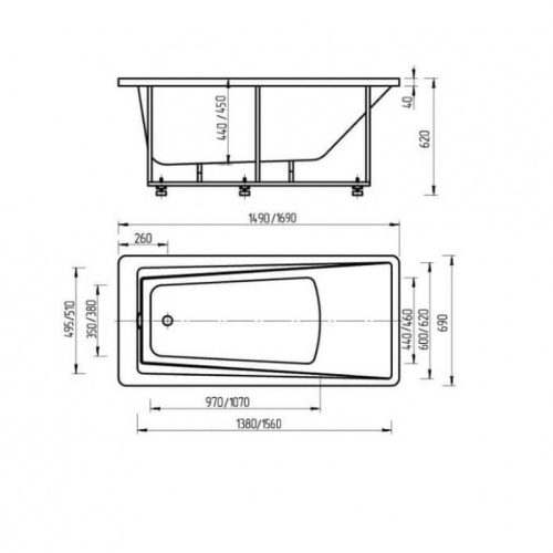 Ванна Aquatek Либра 150, 170*70 фото 2