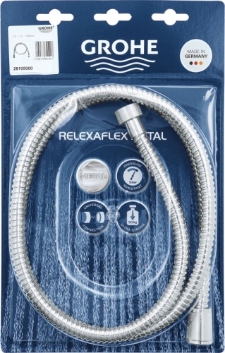 Душевой шланг Grohe Relexa Хром (28105000) 150 см фото 2 Душевой шланг Grohe Relexa Хром (28105000) 150 см фото 2