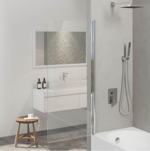 Шторка для ванны Berges River S 80, стекло прозрачное фото 3