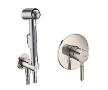 Смеситель с гигиеническим душем Wasserkraft Wern A04200 встраиваемый матовый хром