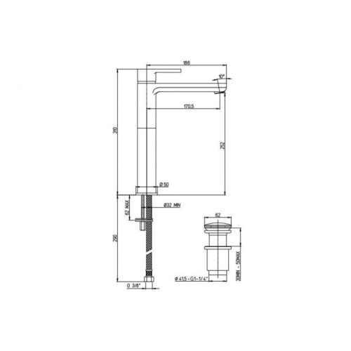 Смеситель для раковины высокий Paini Arena 92CR211LLBLFTSSRKM хром фото 3