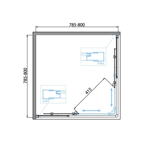 Душевой уголок Bel Bagno Due-A-2 80*80, 90*90 стекло прозрачное, Punto фото 2