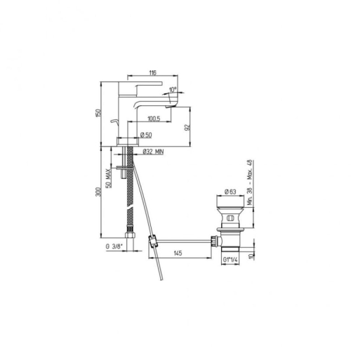 Смеситель для раковины Paini Arena 92CR211FTKM хром фото 3