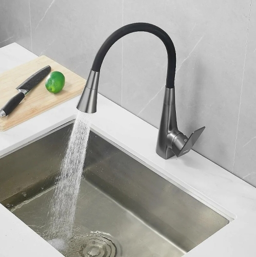 Смеситель для кухни Haiba HB73823-3 Grafit/Black фото 3