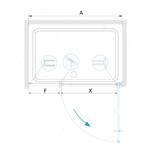 Душевая дверь RGW HO-012B 90, 100, 110, 120 стекло прозрачное фото 3