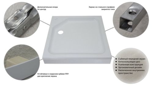 Поддон акриловый Triton 80*80, 90*90, 100*100 фото 3