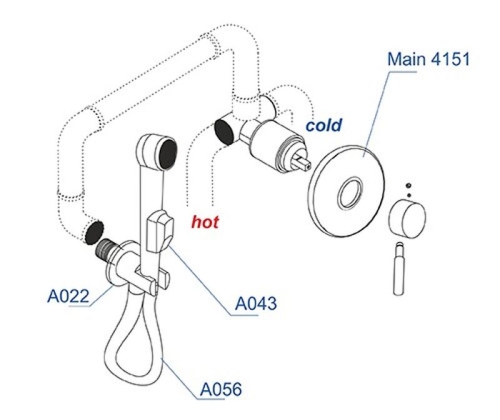 Смеситель с гигиеническим душем Wasserkraft Main A04156  встраиваемый хром фото 3