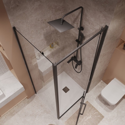 Душевое ограждение Niagara Нова/Nova NG-85-8AB-A80B-34 80*80, дверь распашная, стекло прозрачное фото 5