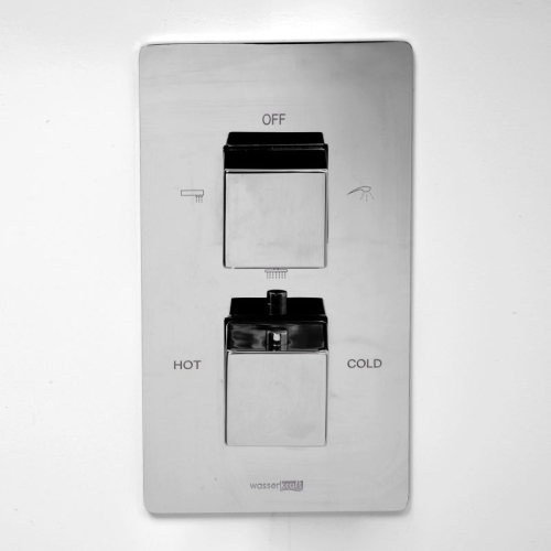 Встроенный смеситель для ванны на 3 положения Wasserkraft АIme 1544 Thermo хром фото 2