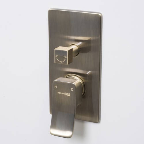 Встроенный смеситель для ванны на 2 положения Wasserkraft Exter 1641 бронза фото 2