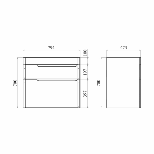 Тумба с раковиной Mirsant Flat 60, 80, 100 напольная фото 5