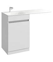 Тумба с корзиной с раковиной над стиральной машиной Aqwella Forma 115 белая