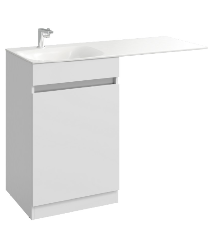 Тумба с корзиной с раковиной над стиральной машиной Aqwella Forma 115 белая