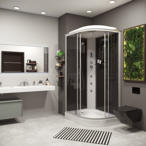 Душевая кабина Niagara Классик NG-3512-14LF 120*80*215 низкий поддон(13см),стекло тонированное фото 2