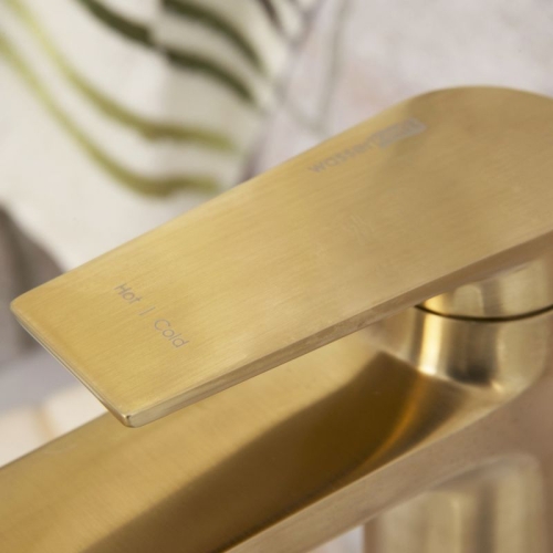 Смеситель высокий для умывальника Wasserkraft Aisch 5503H матовое золото фото 3