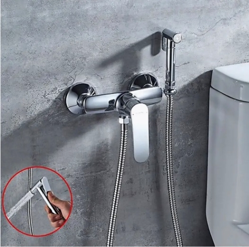 Смеситель с лейкой для гигиенического душа Ledeme L5272 хром фото 4