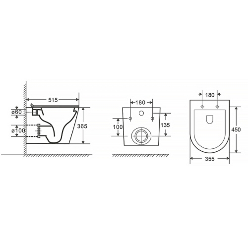 Унитаз подвесной безободковый Azario Moneo AZ-0062 с сидением микролифт фото 9