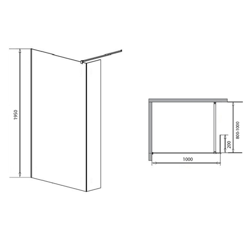 Душевая перегородка Loranto CS-L801 Walk-in 90, 100, 120, 140 регулируемый кронштейн 80-100 фото 3