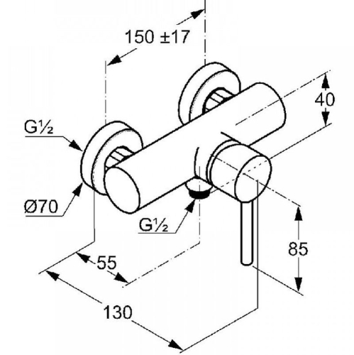 Смеситель для душа Kludi Bozz 88310576 хром фото 2