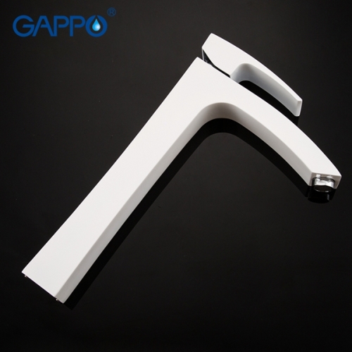 Смеситель высокий для раковины Gappo Jacob G1007-18 белый/хром фото 3