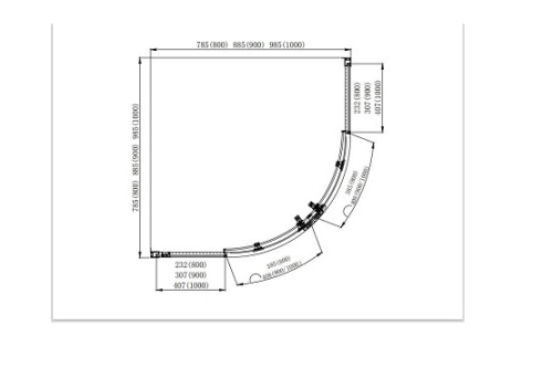 Душевой угол Aquatek ARI RO 08020BL (09020, 10020) 80*80, 90*90, 100*100 черный профиль фото 3