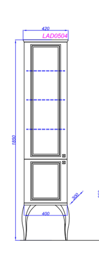 Пенал напольный Aqwella LA DONNA 40 см белый фото 2