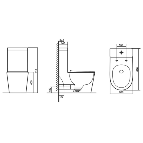 Унитаз-моноблок напольный безободковый Azario Nimbus AZ-6080-AP, смыв Торнадо фото 9