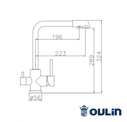 Смеситель для для кухни OULIN OL-8073 нержавеющая сталь фото 2