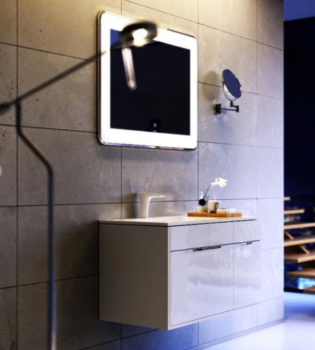 Тумба с умывальником Aqwella  MALAGA 90 L/R подвесная белая фото 2