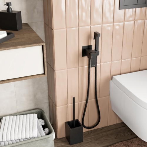 Смеситель с гигиеническим душем Wasserkraft A71638, встраиваемый, черный Soft-touch фото 2