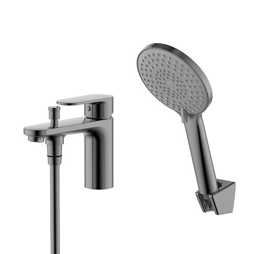 Смеситель на борт ванны Aquatek Ника AQ1844CR, оружейная сталь