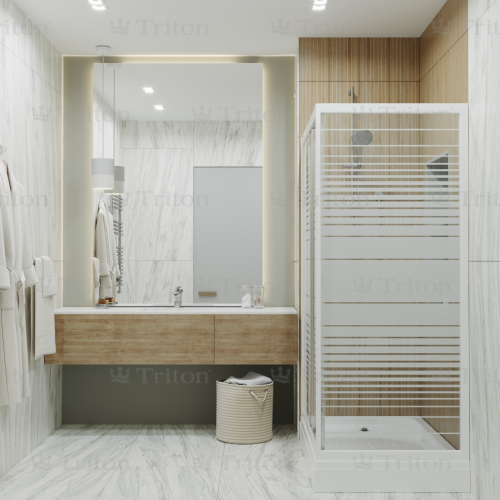 Душевое ограждение Triton Фьюжн 100*80 120*80 низкий поддон фото 5