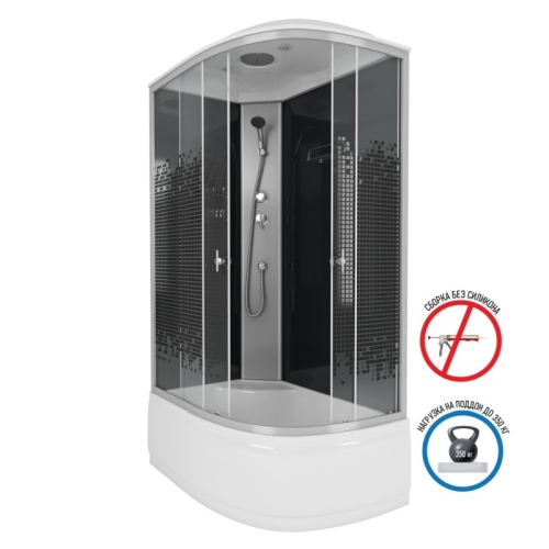 Душевая кабина Niagara Eco NG-7510-14L BLACK 120*80*215 высокий поддон(40см),стекло мозаика Душевая кабина Niagara Eco NG-7510-14L BLACK 120*80*215 высокий поддон(40см),стекло мозаика